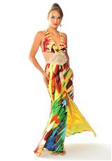 2012 Precious Formals Prom Dresses P50007.  Available in Fuchsia, Lime Fizz, Orchid, Print